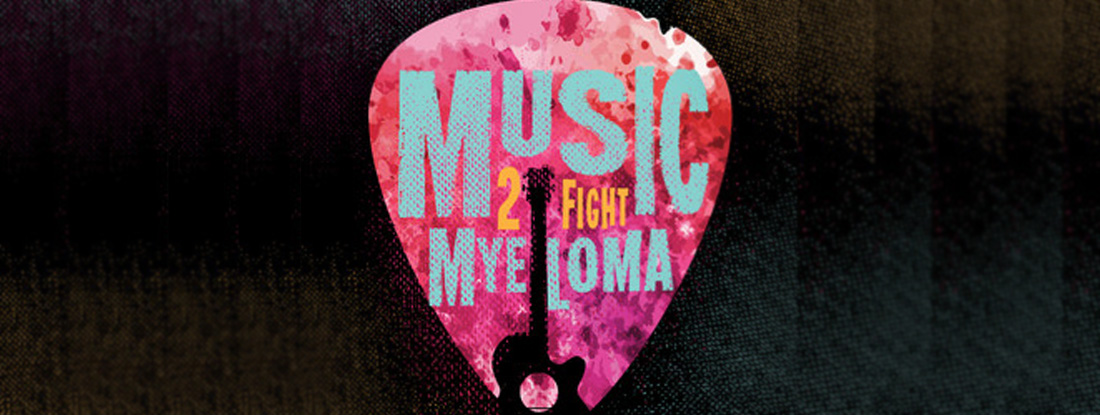 Guitar pick "Music 2 Fight Myeloma" banner