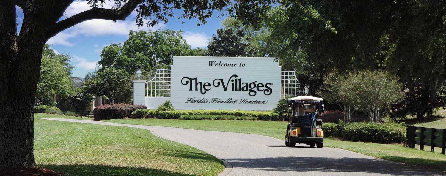 villages welcome sign