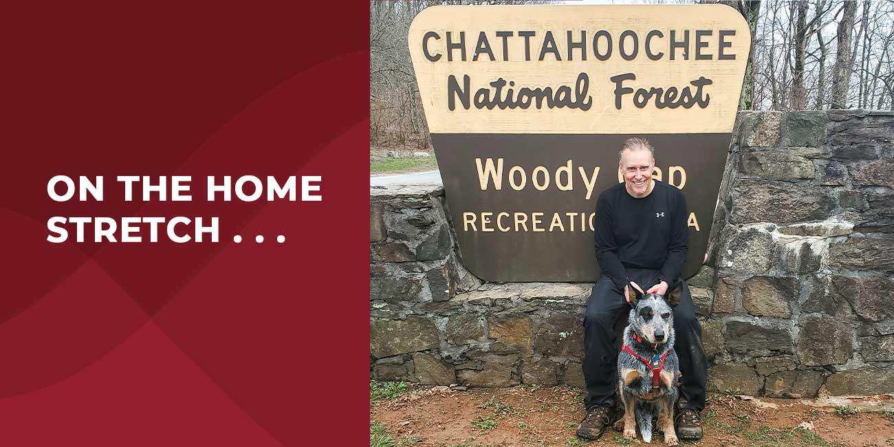 Bill Hatfield with dog Huckleberry