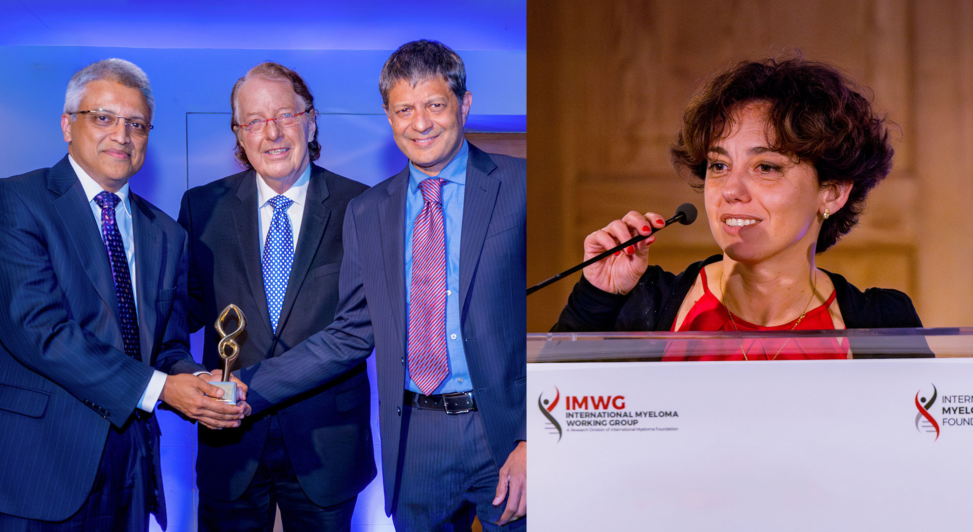 2024 Robert A. Kyle Lifetime Achievement Awardee Shaji K. Kumar, MD and 2024 Brian G.M. Durie Outstanding Achievement Awardee Francesca Gay, MD, PhD. Dr. Gay