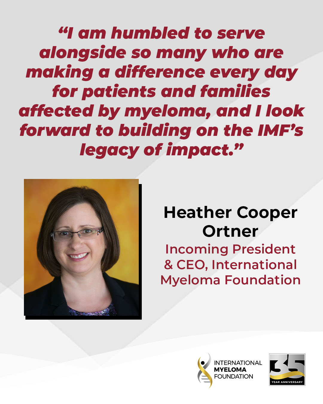 IMF President and CEO Heather Cooper Ortner