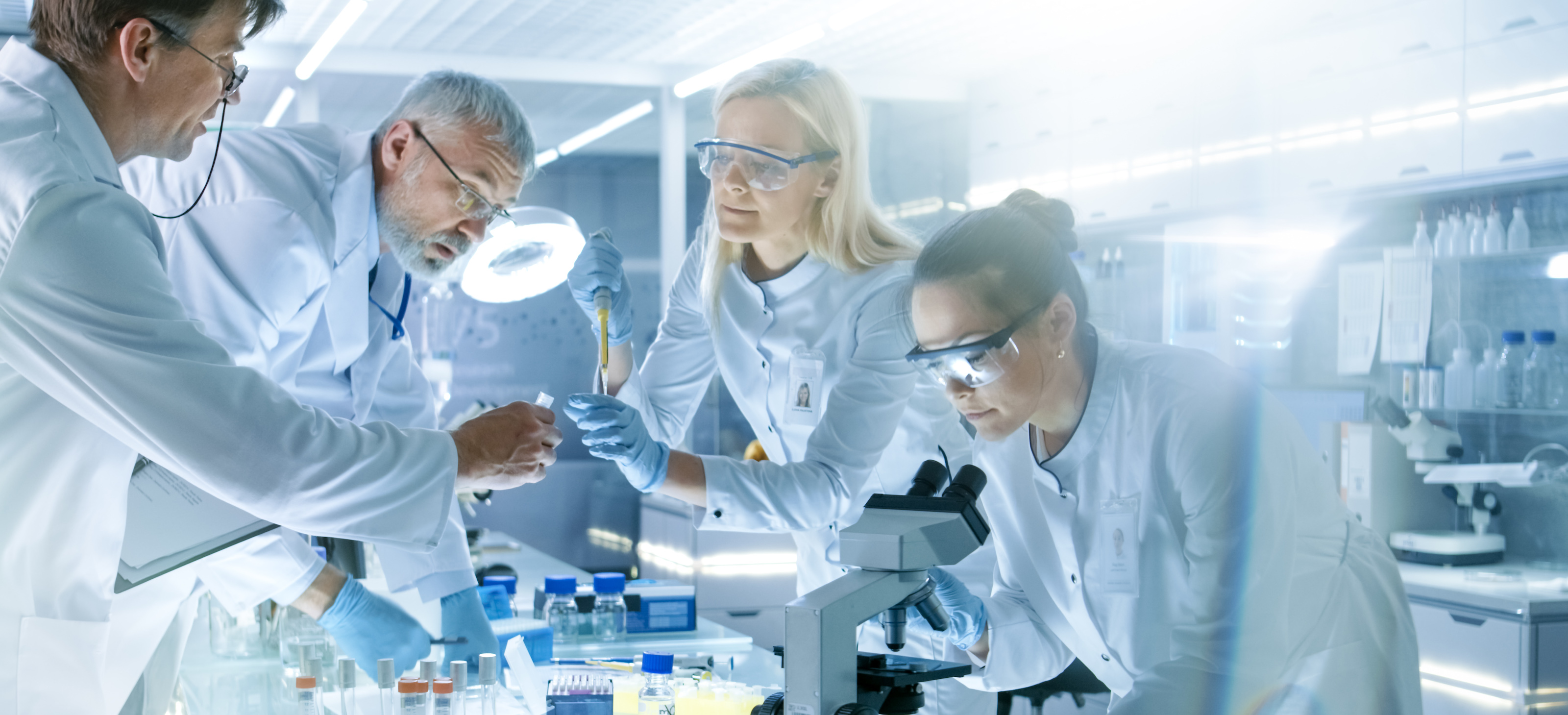 group of researchers in a lab