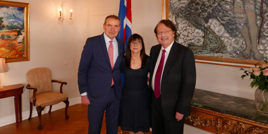 Iceland president Guðni Th. Jóhannesson, Susie Durie, Dr. Brian G.M. Durie