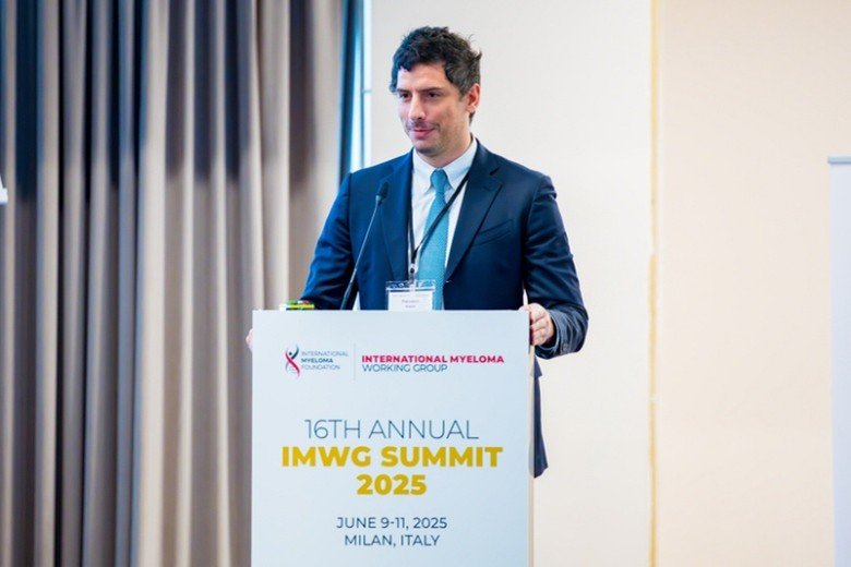 Dr. Francesco Maura presenting at the IMWG Summit 2025