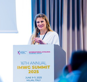 Dr. Jill Corre presenting at the 2025 IMWG Summit