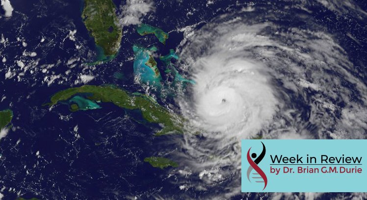 Satellite view of a hurricane