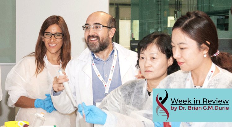 Medical researchers smiling while working