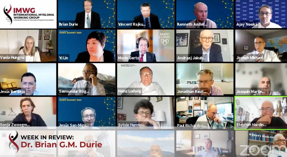 panelists at the international myeloma working group virtual summit
