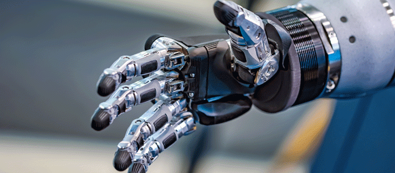 futuristic robotic hand for a handshake