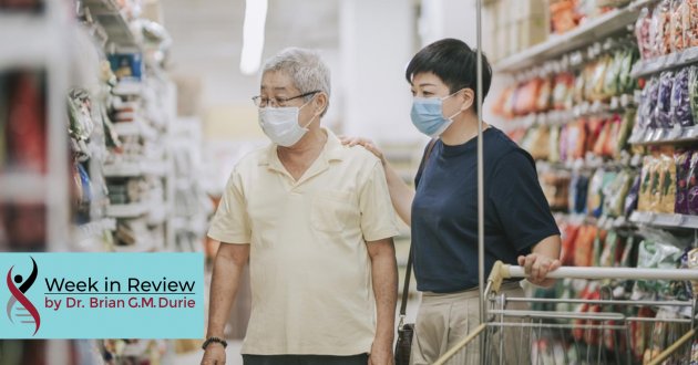 elderly asian family shopping