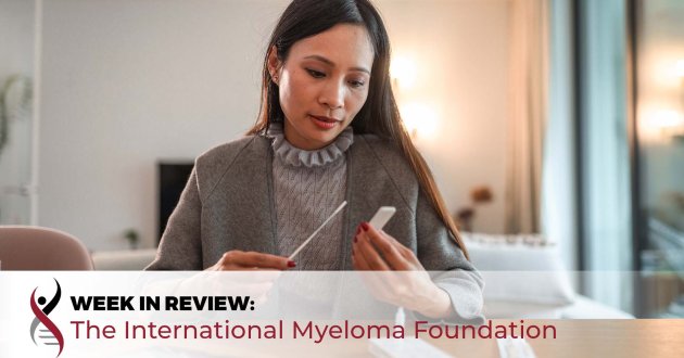 Asian woman with COVID test