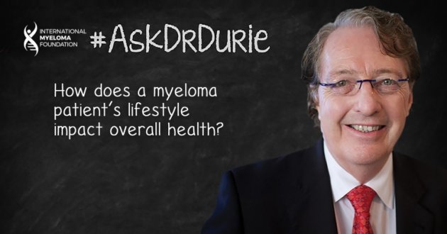 Text: effects of lifestyle overlaid on an image of Dr. Durie