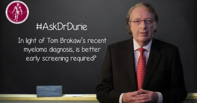 Dr. Durie Discusses Early Screening in front of chalk board