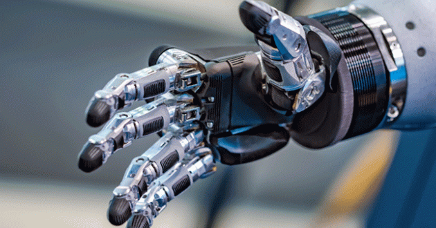 futuristic robotic hand for a handshake