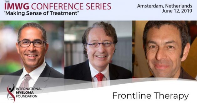 title card for IMWG Conference Series Amsterdam 2019 Frontline Therapy