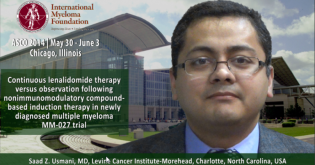 Saad Z. Usmani, MD at ASCO 2014