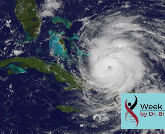 Satellite view of a hurricane