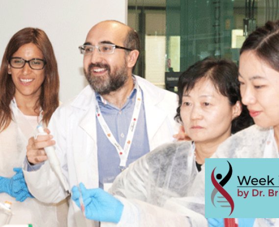 Medical researchers smiling while working