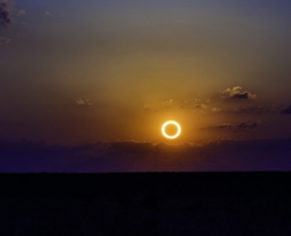 Solar eclipse in the sky