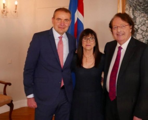 Susie Durie and Dr. Durie with the president of Iceland