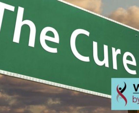 Highway sign with the word "cure"