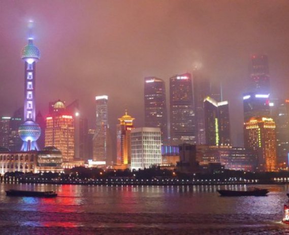 City skyline at night
