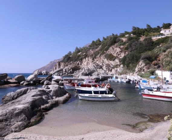 Beach on the coast of the island of Ikaria
