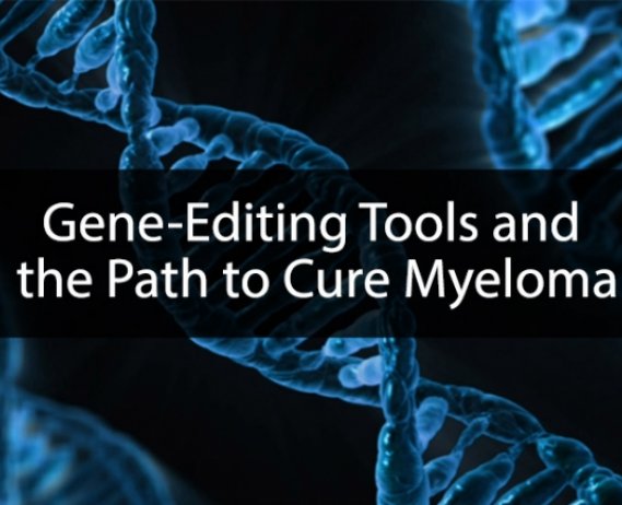 gene-editing text overlaid on depiction of dna strands