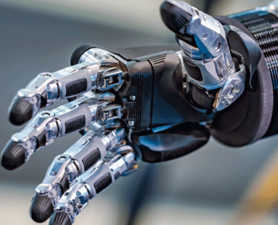 futuristic robotic hand for a handshake