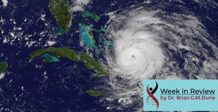 Satellite view of a hurricane