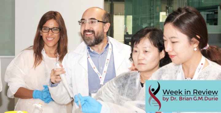 Medical researchers smiling while working
