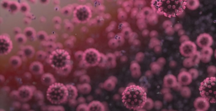 coronavirus under a microscope