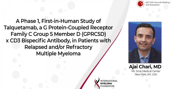 First Data from the Phase 1 Study of the GPRC5DxCD3 Bispecific Talquetamab in Patients with Relapsed or Refractory Multiple Myeloma 