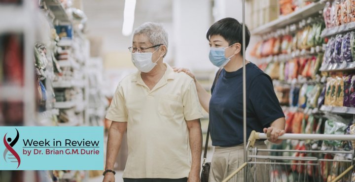 elderly asian family shopping
