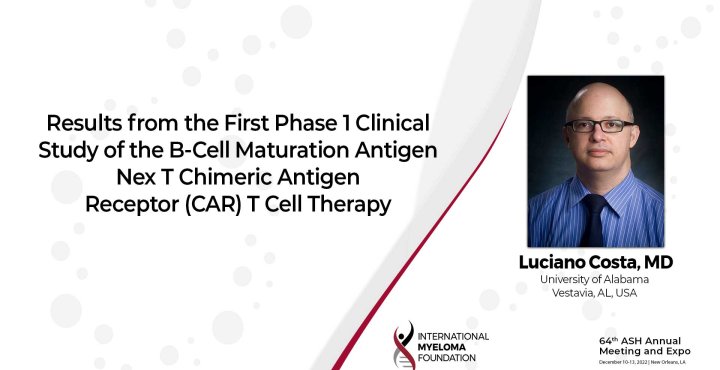 Dr. Luciano Costa presents a study on NEX T CAR T Cell therapy