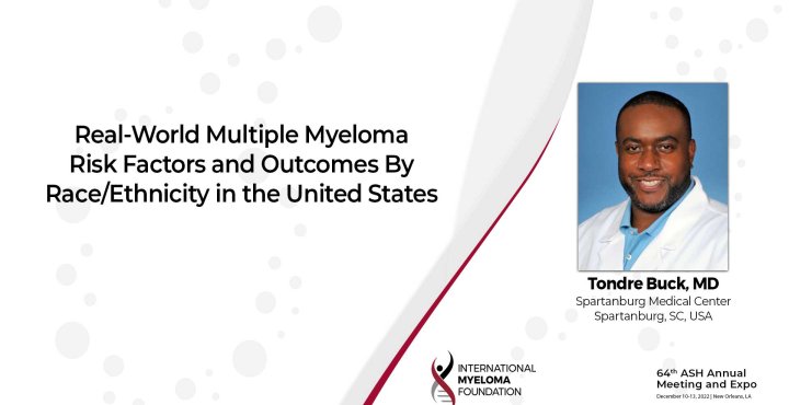 Dr. Tondre Buck abstract on race and myeloma risk assessment