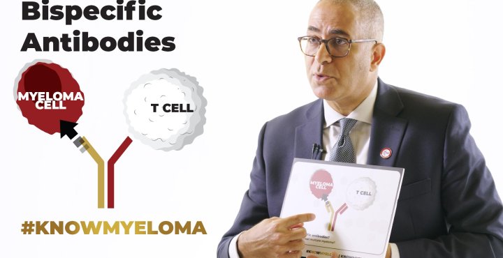 What are bispecific antibodies and how are they used in multiple myeloma?