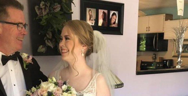 Ally's wedding day photo with father