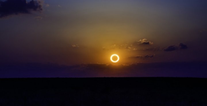 Solar eclipse in the sky 
