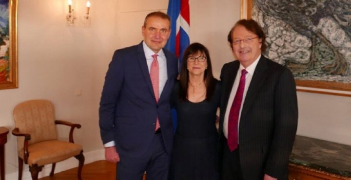 Susie Durie and Dr. Durie with the president of Iceland