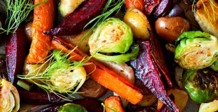 Mixed assortment of roasted vegetables