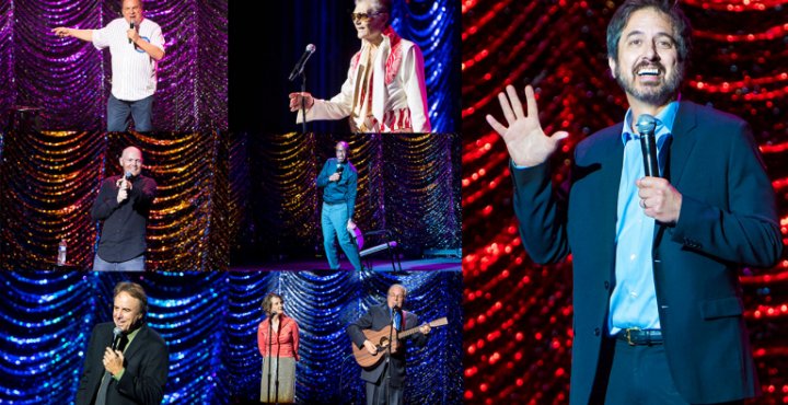 Celebrity guests perform on stage