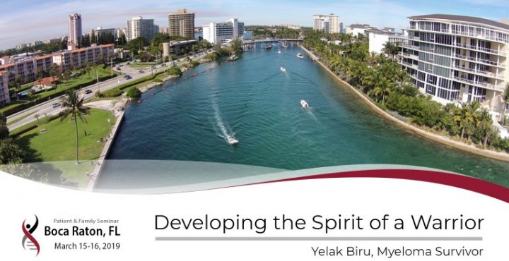 2019 Boca Raton PFS: Developing the Spirit of a Warrior text over an image of Boca Raton