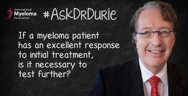Text: Excellent Response overlaid in an image of Dr. Durie