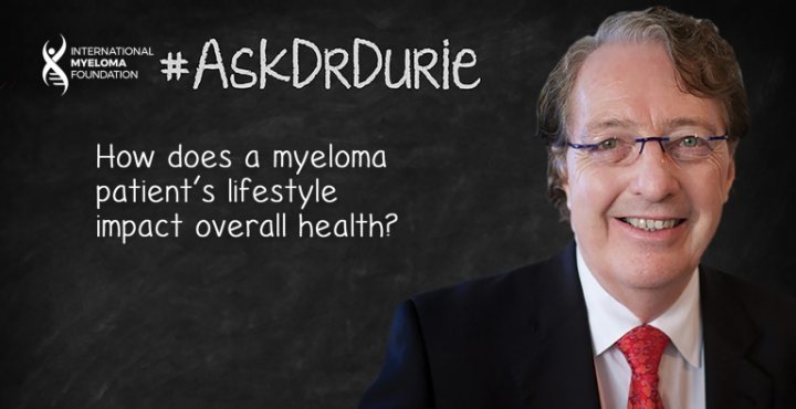 Text: effects of lifestyle overlaid on an image of Dr. Durie