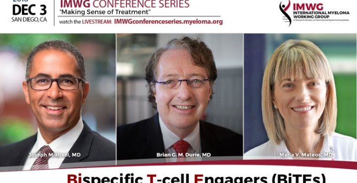Dr. Brian Durie with Dr. Joseph Mikhael and Dr. Maria Victoria Mateos.