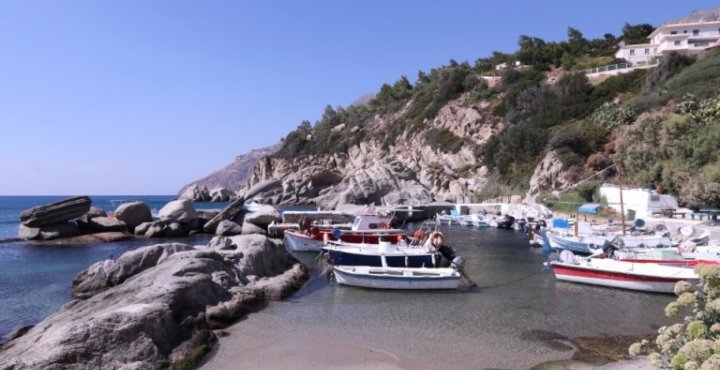Beach on the coast of the island of Ikaria