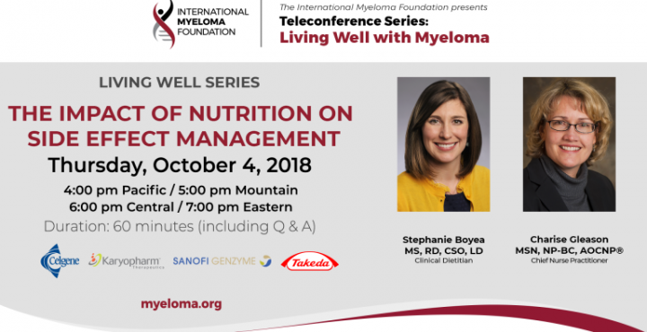 Text: The Impact of Nutrition on Side Effect Management banner