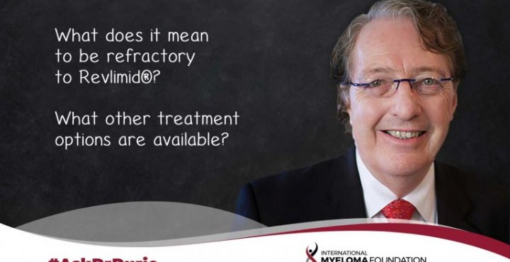 title card for Ask Dr Durie What does it mean to be refractory to revlimid?