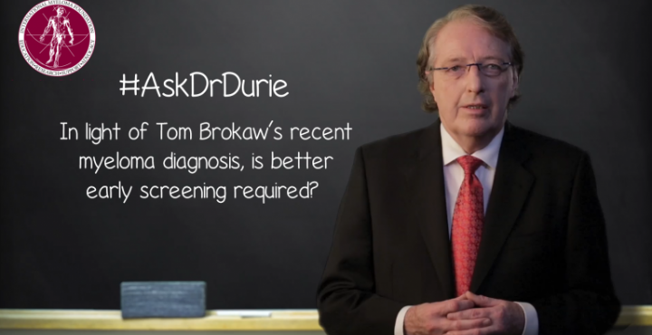 Dr. Durie Discusses Early Screening in front of chalk board